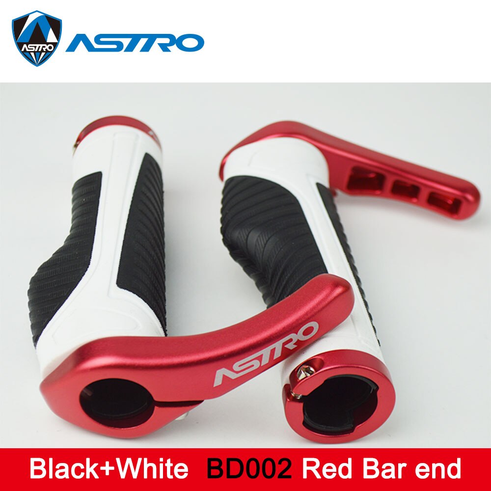 Astro fietsstuur grip fietsstuur bar end fietsen duurzaam antislip rubber mountainbike accessoires fietsonderdelen 1 paar: Wit   bd002 rood