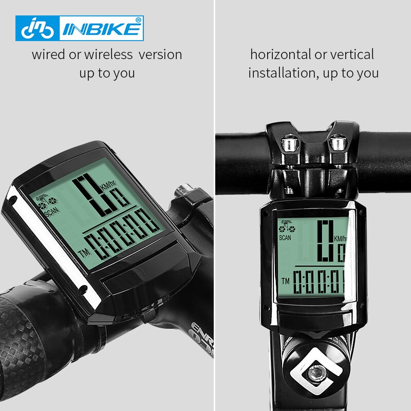 INBIKE Bicycle Computer Multifunction Cycling Odometer Wireless and Wired Stopwatch Waterproof MTB Bike Computer CX408