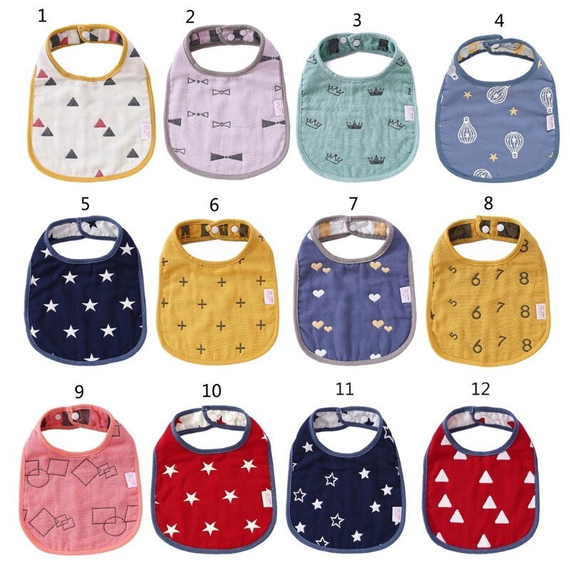 Baby Speeksel Handdoek Met Drukknoop Babyvoeding Slabbetjes Voor Jongens Meisjes Baby Bib