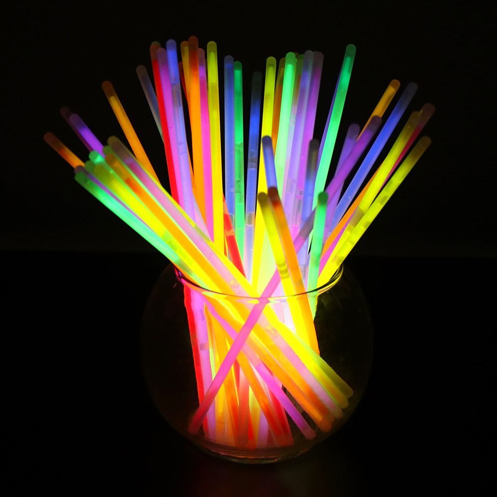 100 Pcs Fluorescentie Glow Sticks Licht Tapes Diy Armbanden Ketting Heldere Neon Glowstick In Dark Party Evenement Festival Leveringen