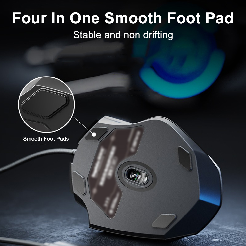 Bedrade gamingmuis 7200 DPI Computermuis met snoer en 6 knoppen Ergonomische muizen Kantoor- en gamemuis voor laptop PC Desktop