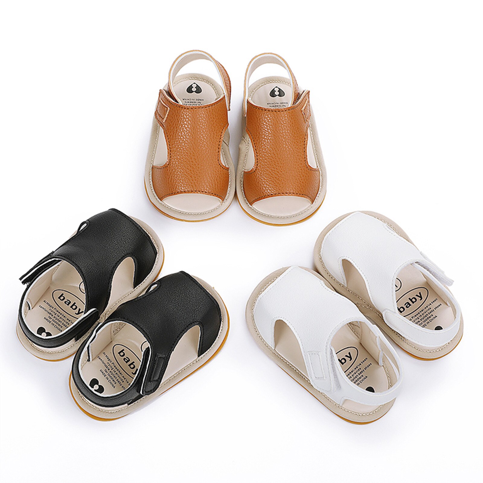 Baby Slip-On Sandalen Jongens Meisjes Leathers Strand Zomer Glijbanen Schoenen Prewalker Ademende Peuter Schoenen 0-18M