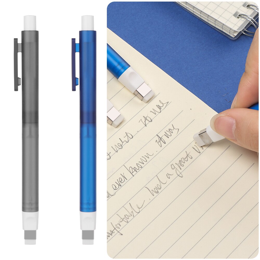 Drawing Eraser Pen-shaped Push Erasers Set Automatic Telescopic Rubbers Refill Stationery School Supplies Learning Rubbers
