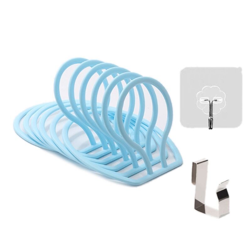 Regulowany Organizer z powrotem drzwi wiszące czapka z daszkiem czapka z daszkiem kapelusz ręcznik pas robić przechowywania uchwyt na wieszak łazienka sypialnia 6 sztuk: niebieski