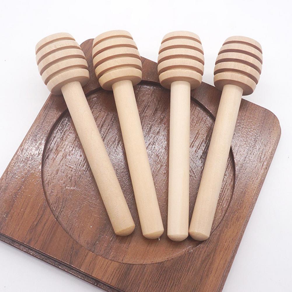 50/100Pcs 8Cm Honey Stir Bar Mengen Handvat Pot Lepel Houten Dipper Honing Lange Stok Levert Koffie honing Rode Wijn Roeren Stic