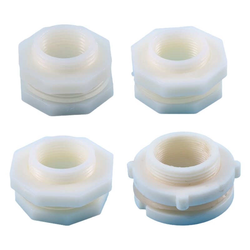 Plastic Bulkhead Fitting Water Tank Connector Adapter for Rain Barrels Water Tanks Pools Poultry Waterer Equipment