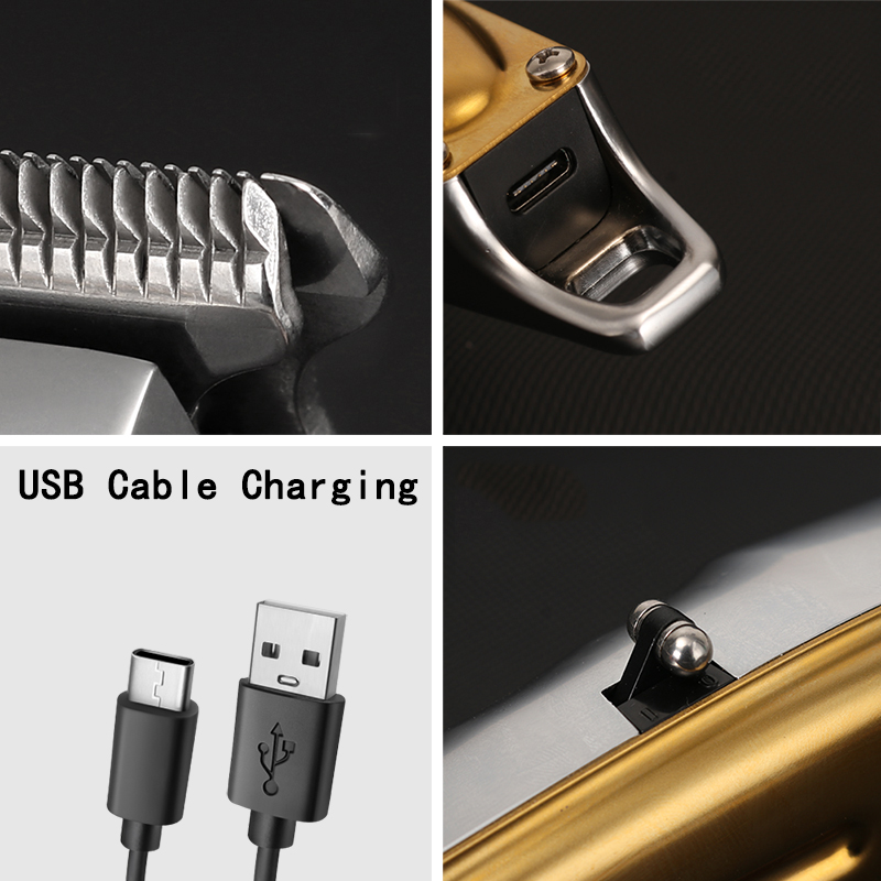 Kemei-maquinilla eléctrica para cortar el pelo para hombres, máquina para cortar el pelo de Metal, cabeza de aceite de 0mm, carga USB, 5w maquina de cortar cabello cortadora de pelo maquinilla de cortar