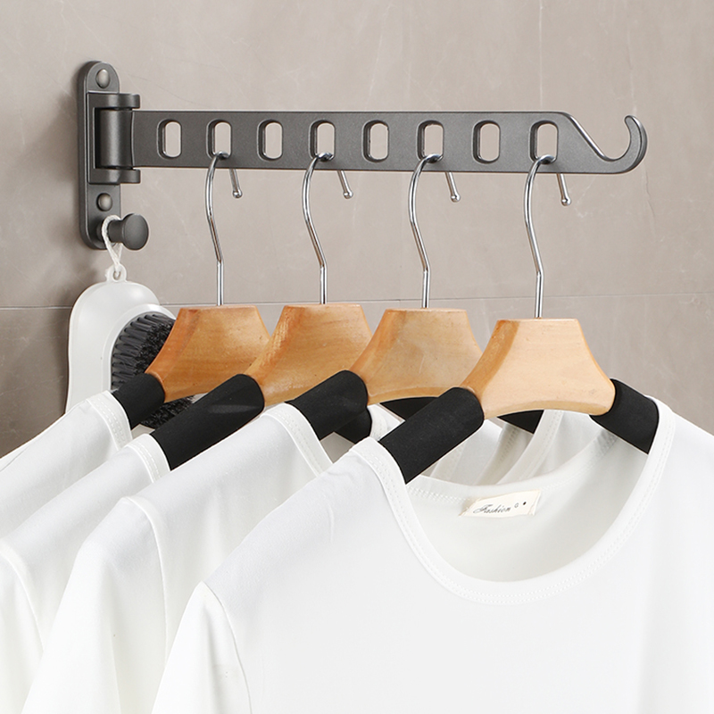 Opvouwbaar Kledingrek Droogkleding Hanger Wand Gemonteerd Droogrek Aluminium Kleding Organisatie Wb3028
