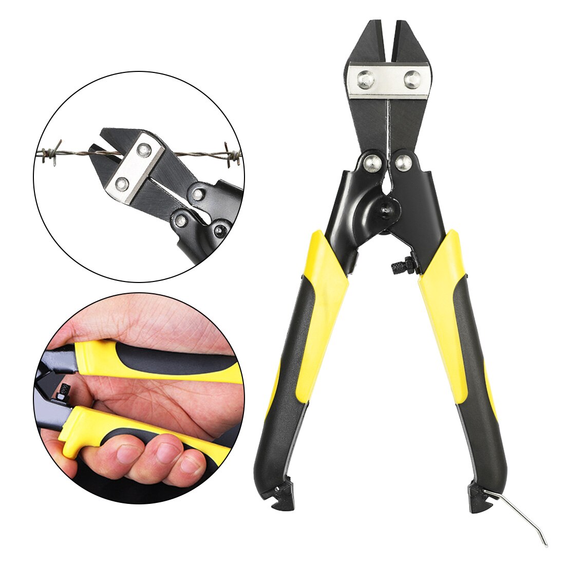 8 Inch Bolt Shear Diameter Wire Clamp Cutting Pliers Mini Bolt and Wire Cutter Bolt Clipper Cable Cutter with Clamp Head