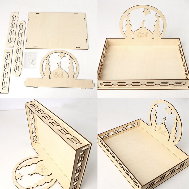 en bois Eid moubarak Ramadan décoration pour la nourriture Ramadan et Eid décor bricolage musulman Islam suspendus pendentifs Iftar déco