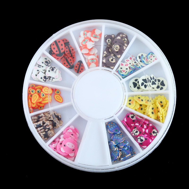 1 pièces Kawaii Nail Art fruits fleurs plume bricolage canne tranches décoration acrylique beauté polymère argile ongle autocollant outil