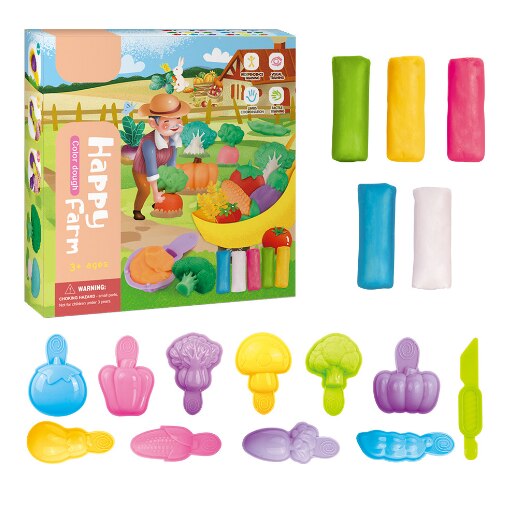 1Set Super Light Clay and Clay Mold kit Air Drying Light Plasticine Tools Modelling Clay Handmade Educational Kids DIY Toys ZXH: Vegetables with box