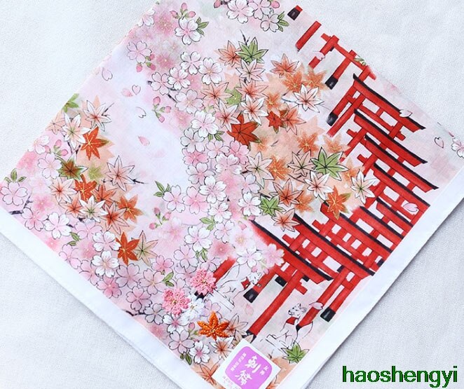 Goede Japanse Geborduurde Zakdoek, Dunne Zachte Hankerchief Vrouwen 48*48Cm,: A