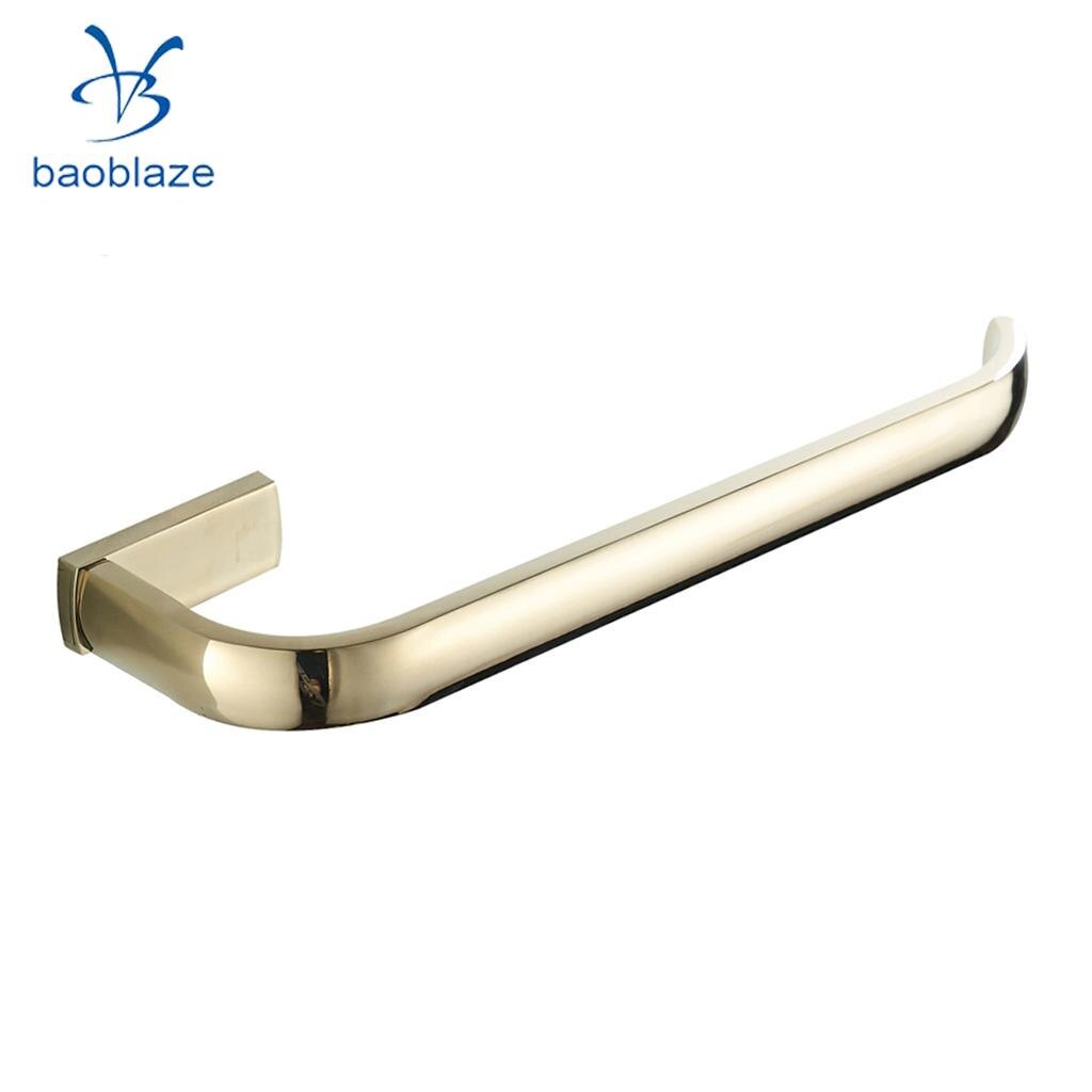 Wall Mounted Brass Bathroom Towel Rack Towel Rail Bar Single Rod Bath Towel Shelf Hanger for Home Hotel: Gold
