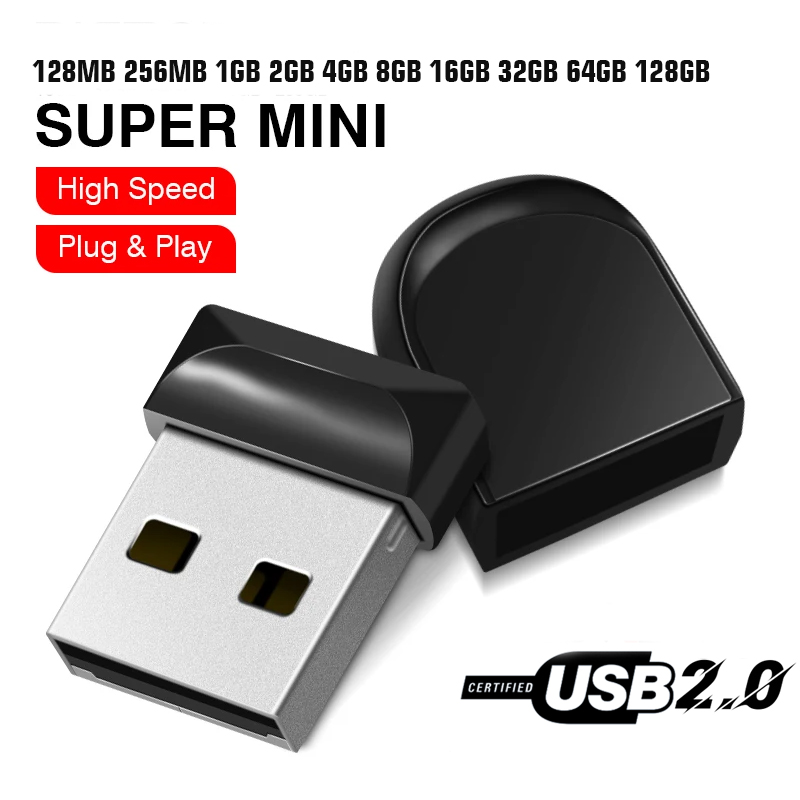 USB Pendrive 8GB 16GB 32GB Mini black Flash Drive Pen 64GB 128GB Memory Stick Usb2.0 U disk Free Key Chain