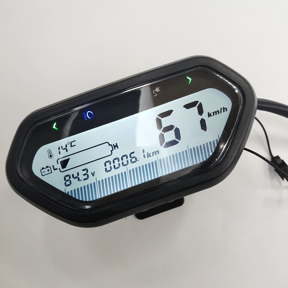 Hastighetsmåler lcd-skjerm 48 v 60 v 72 v 84 v 96 v 120v lys / odo / batterinivåindikator til elektrisk scooter måler sykkel trehjulet dashbord