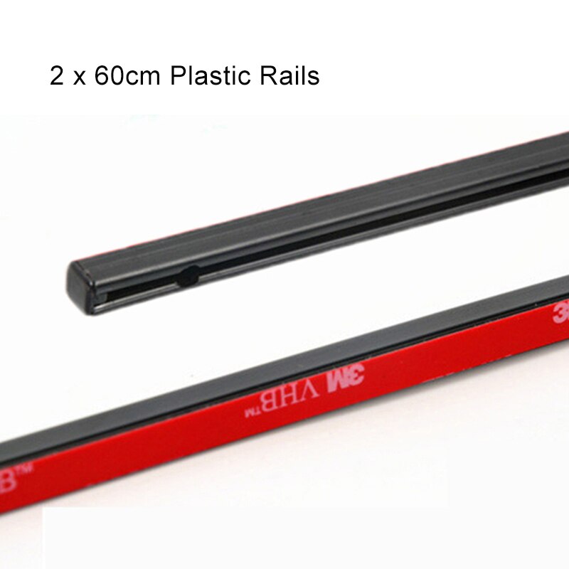 Rieles de plástico y aluminio para ventana de coche, rieles de 50cm, 60cm, 70cm, sin cortinas: 60cm Plastic