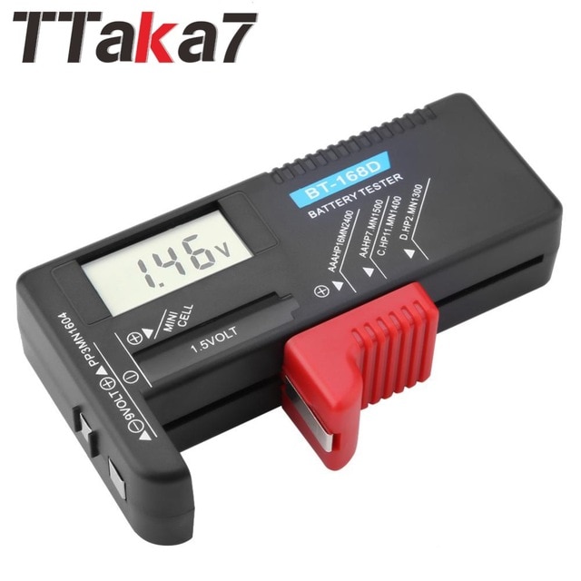Digital Battery Tester Universal Electronic Battery Checker for AA AAA 9V Button Cell Multi Size Volt Meter Measuring
