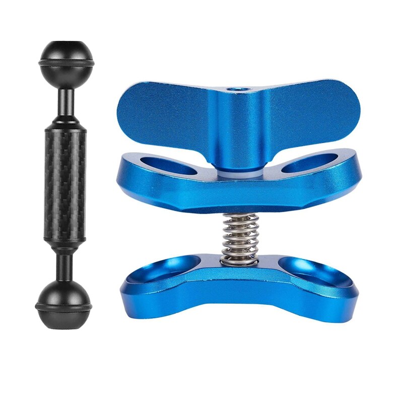 1 stück tauchlampen-kugelgelenk-schmetterlingsclip-armklemme & 1 stück 1- zoll-doppelkugelgelenk-tauchkamera ,  d20mm 5 zoll-stativ: Default Title