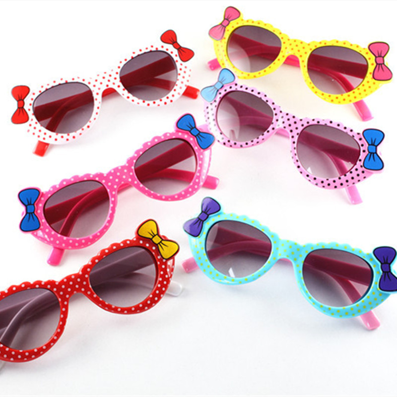 1PC Girls Boys Sunglasses Toddler Eyewear Cartoon Bow Anti UV Eyeglasses Children Baby Kids