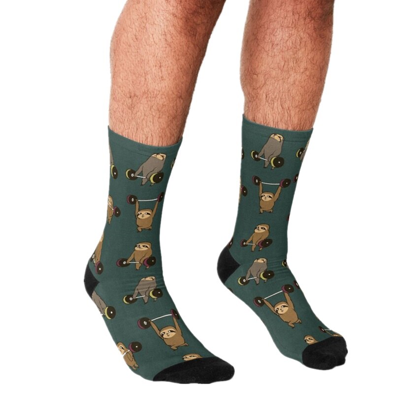 Grappige Mannen Sokken Maan Glow Night Strand Gedrukt Hip Hop Mannen Gelukkig Sokken Leuke Jongens Street Style Crazy sokken Voor Mannen: W98