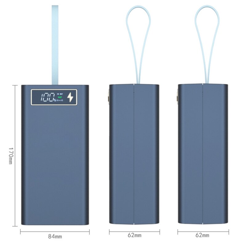 Removable USB Welding-free 21-section 18650 Power Bank Kit DIY Mobile Power Shell DIY Power Bank with Lighting
