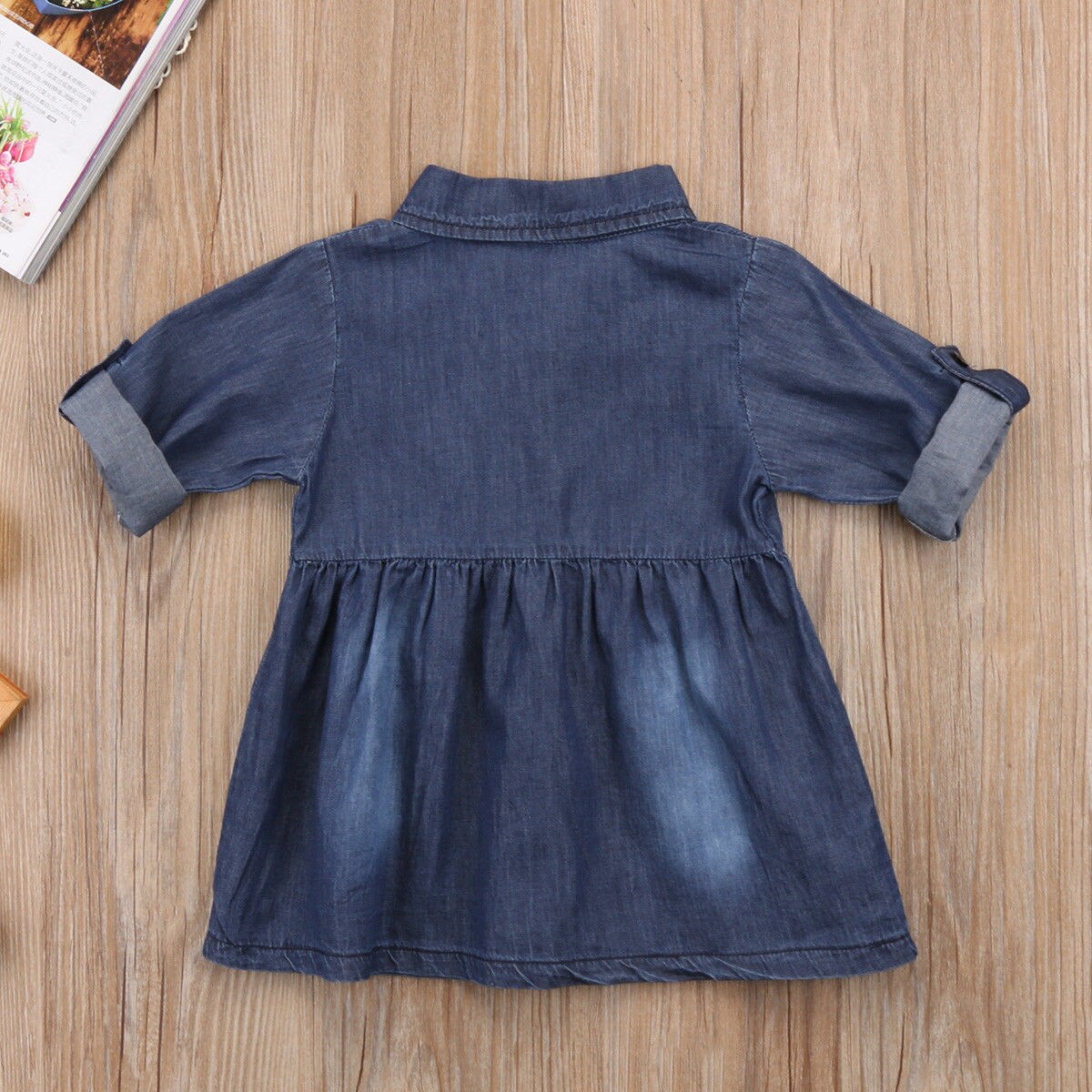 Merk peuter baby kinderen baby meisjes kind casual denim jurk feest bruiloft wedstrijd jurken lange mouwen mini jurk 1-5t