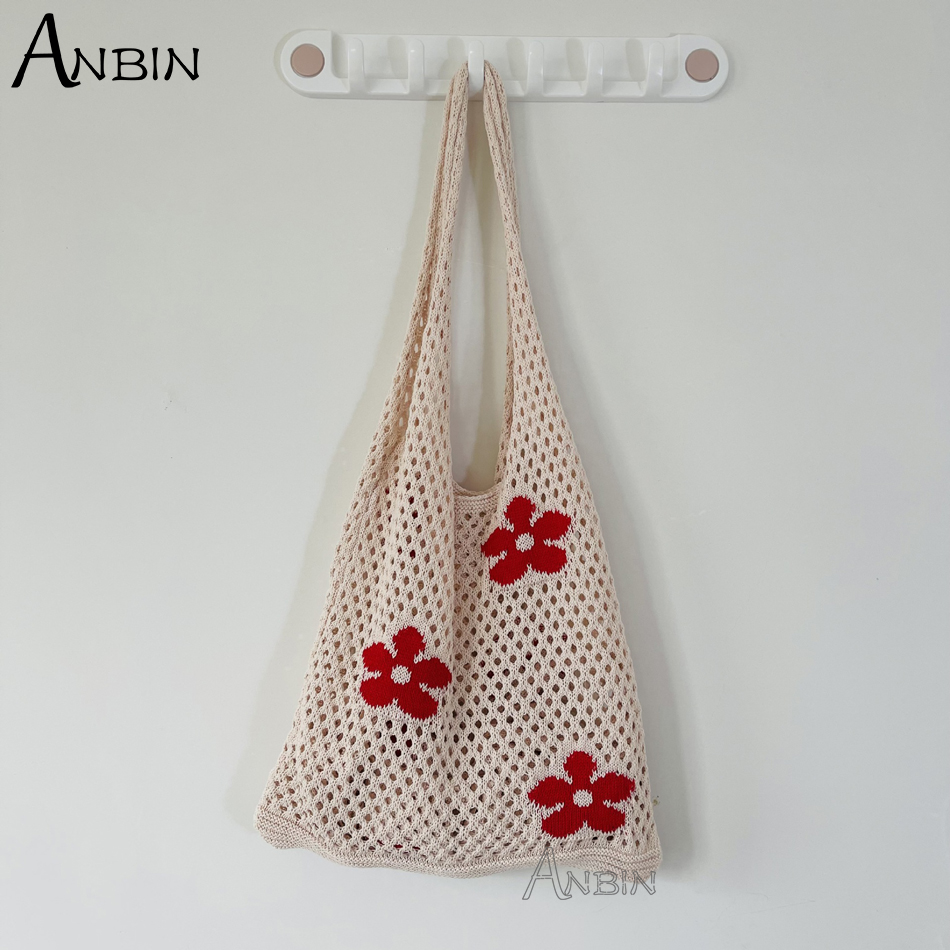 Mode Gebreide Vest Vrouwen Schoudertassen Bloemen Zomer Strand Bakken Gehaakte Tas Grote Capaciteit Vrouwelijke Handtas Shopper: 11