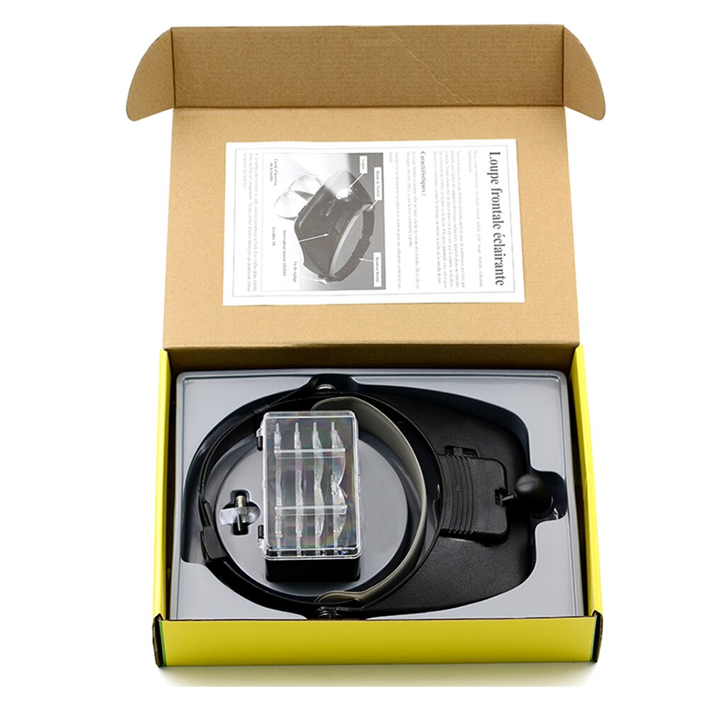 Head Mounted Illuminating Glasses Magnifier with 2 Led Lights 4 Adjustable Lens Loupe Magnifying Glass For Tool Repai Toys