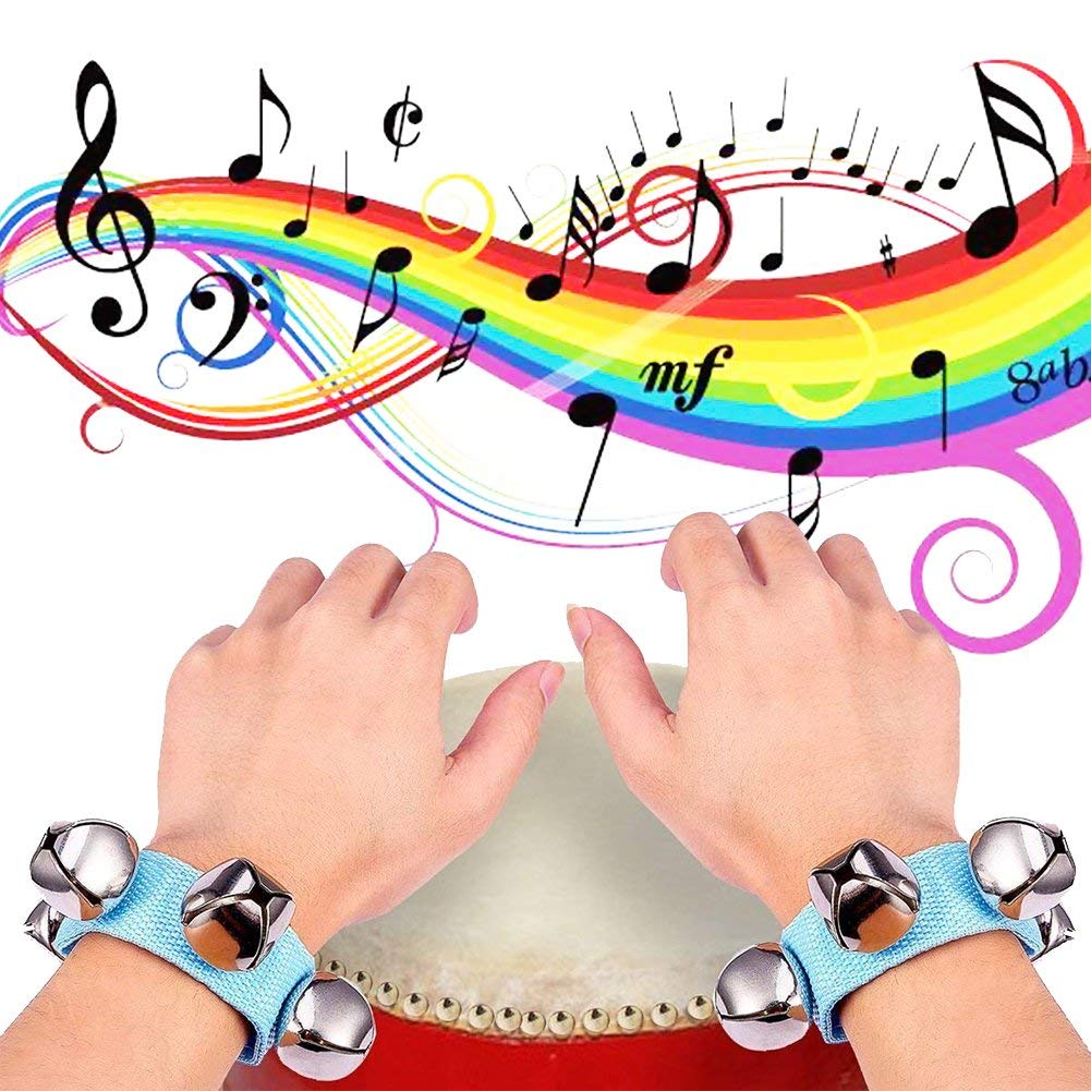 Wrist Band Jingle Bells 16 PCS Orff percussie wristbells hand bells footbells handbells
