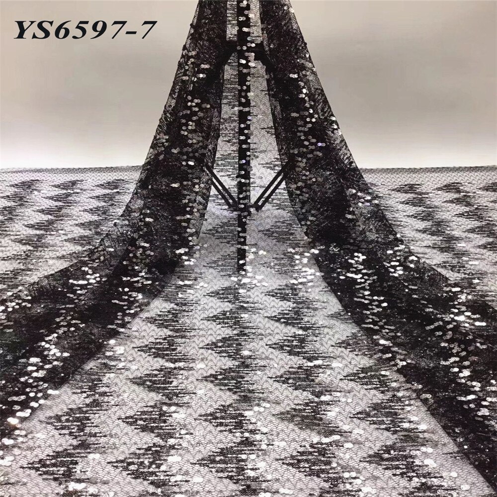 Bright red wavy transparent mesh cloth is shining 5 yards french net lace wedding dress: 7