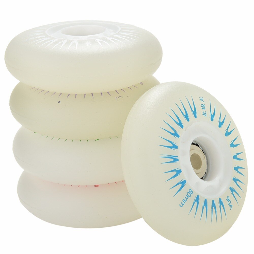 1 sztuk Wholewale 80mm 90A migające światło rolki Inline przesuwne Lampa błyskowa PU rolki kółka robić deskorolki bez łożysk 5 kolorów