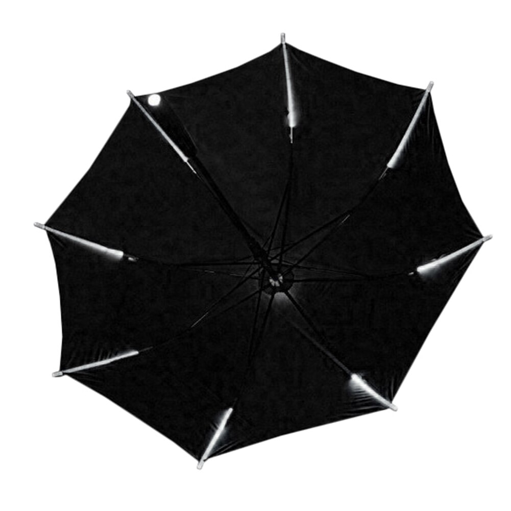 LED Light Transparent Unbrella For Environmental Shining Glowing Umbrellas Party Activity props Long Handle Umbrellas: black