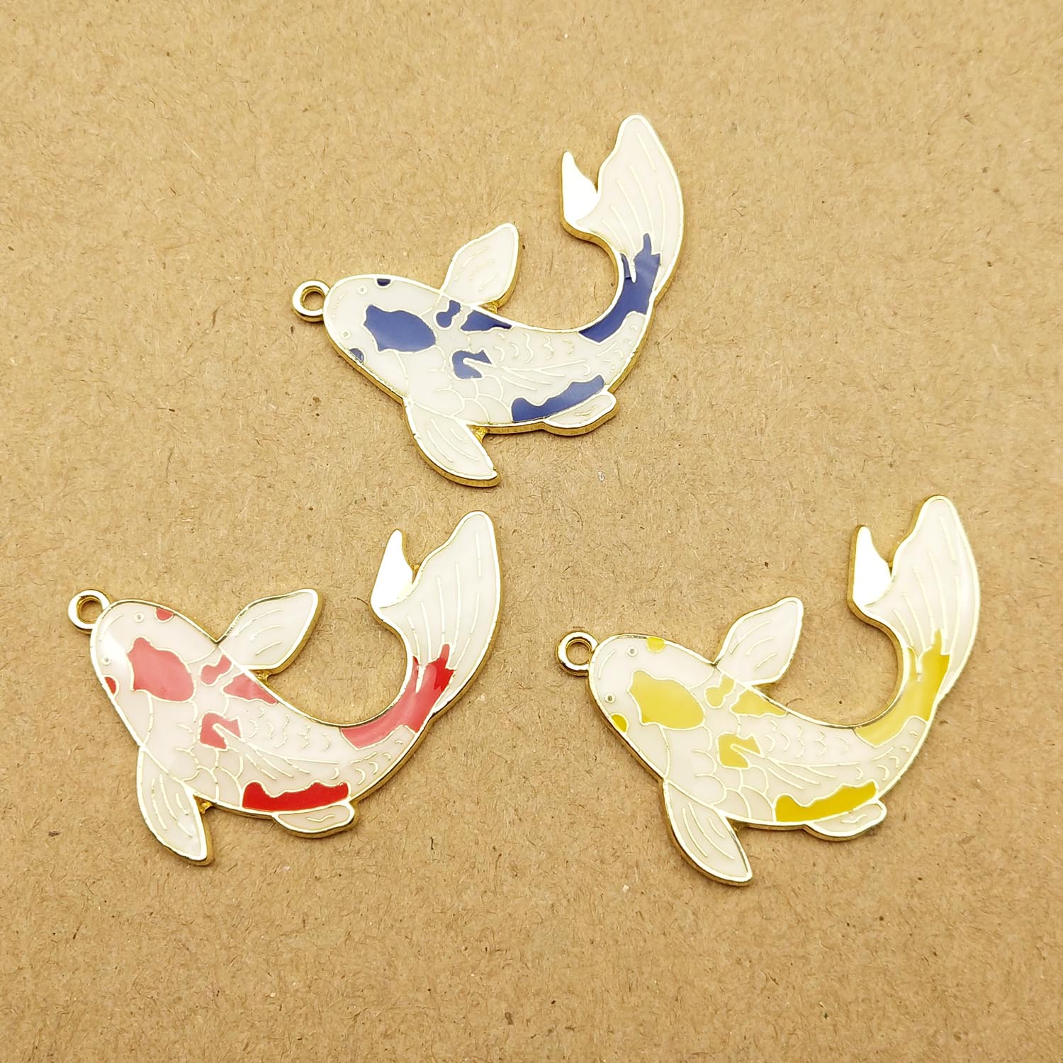 10 Stuks 34X37 Mm Enamel Fish Charm Voor Sieraden Maken Oorbel Hanger Armband Ketting Charms