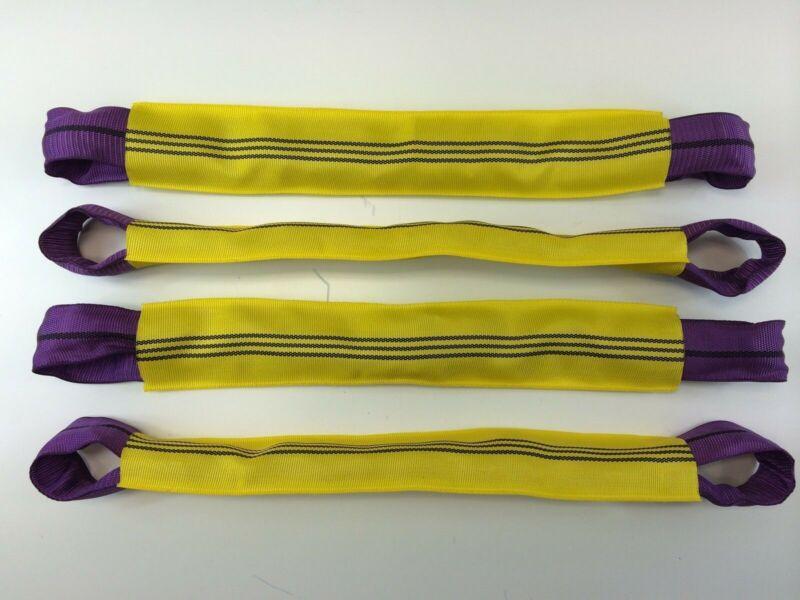 Recovery Alloy Wheel Securing Link Straps Trailer Transporter x 4 Yellow/Purple