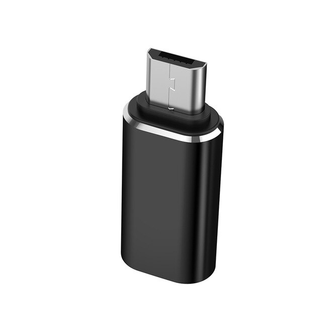 Type C Adapter USB C to Micro USB Cable Alloy Micro USB Male to Type C Female Adapter Converter Connector for Phone Tablet: Black