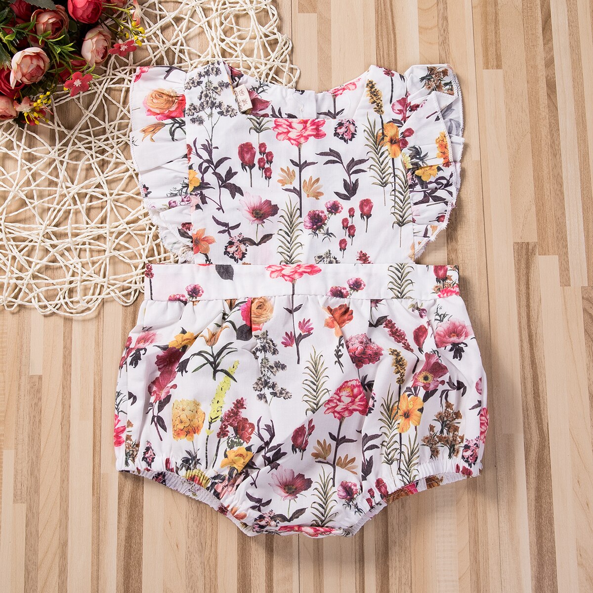 0-24M verano recién nacido niñas Ruffle Color sólido mono trajes traje de baño ropa de bebé