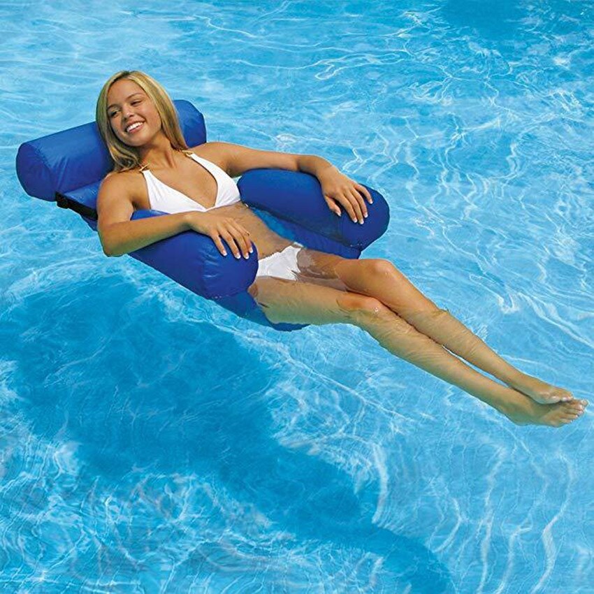 Pvc Zomer Opblaasbare Opvouwbare Drijvende Rij Zwembad Water Hangmat Strand Water Sport Lounger Stoel Luchtbedden Bed