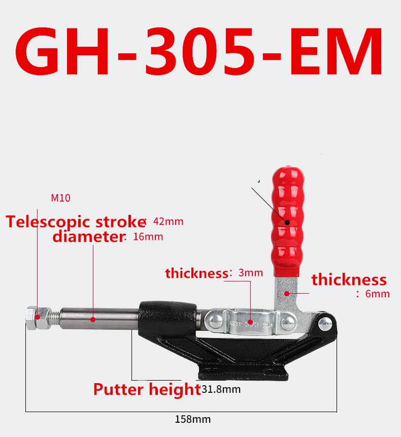 DE-STA-CO 1/pk Houd Klem 45KG Holding Capaciteit 66mm Lengte Quick GH-304/305-CM/EM /HM