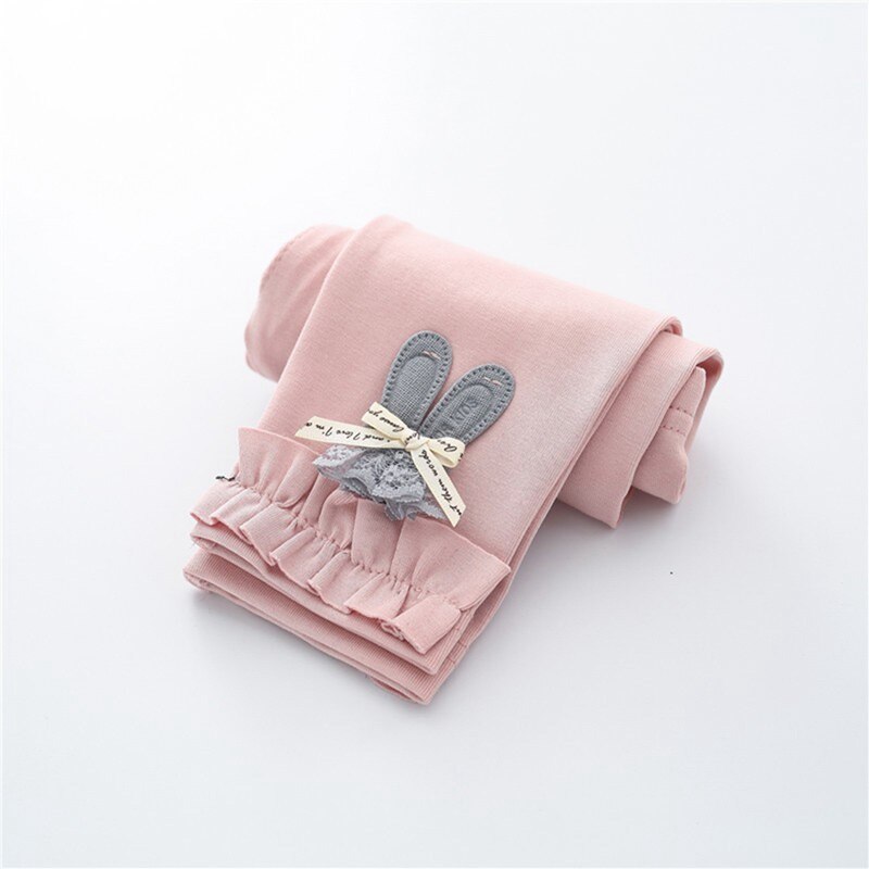 Baby Girl Stretch Leggings Pants Spring and Autumn Toddler Child Skinny Trousers pink color Rabbit Pattern Pants u: AP / XXL