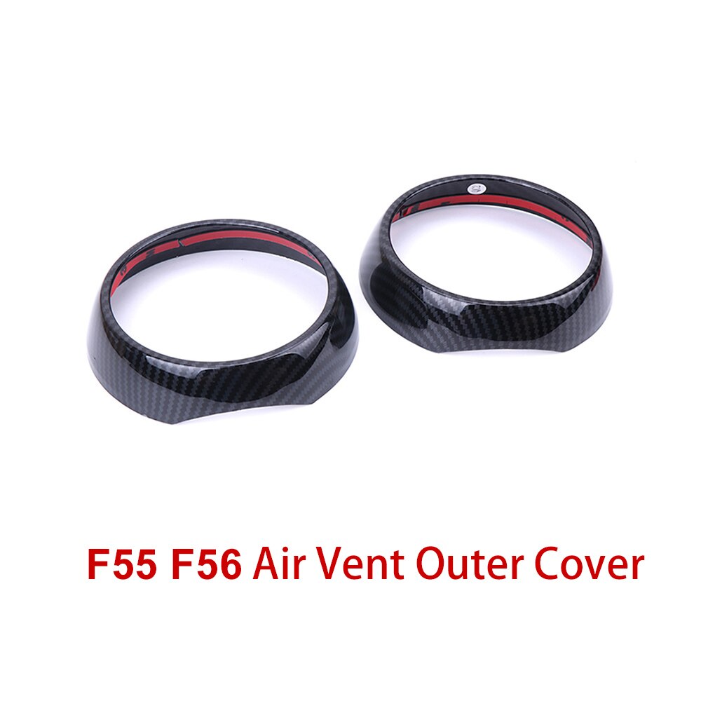 Anel de ventilação de ar do carro saída capa caso escudo de fibra carbono habitação adesivo decoração para mini cooper um s jcw f55 f56 f57 acessórios: Marrom