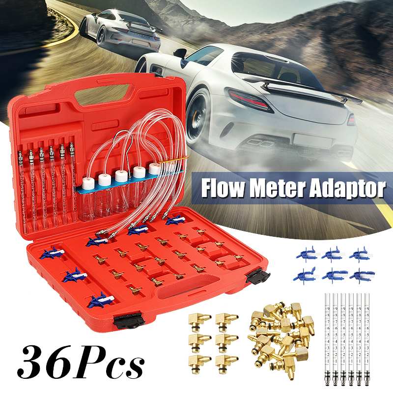Autoleader 36Pcs Injector Flow Meter Adapter Test Kits Voor Common Rail Voor Diesel Tester Diagnose Tool Set 38x28x8cm