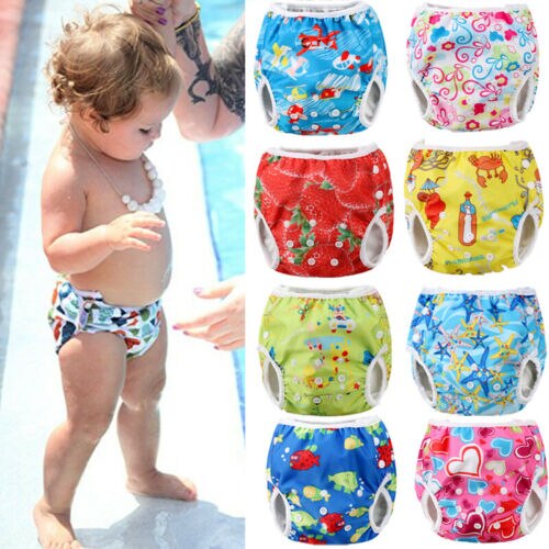 Zomer zwembroek baby jongen meisje slip luier luierbroek herbruikbaar waterdicht verstelbaar baby schattig bedrukt peuter