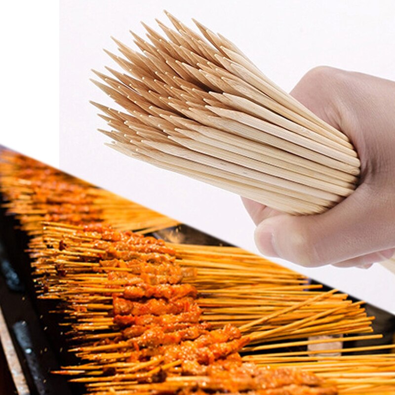 Bamboo Sticks Safe Outdoor Skewers Wooden Skewers Natural Wood Stick Barbecue BakingAccessories Cooking Tool