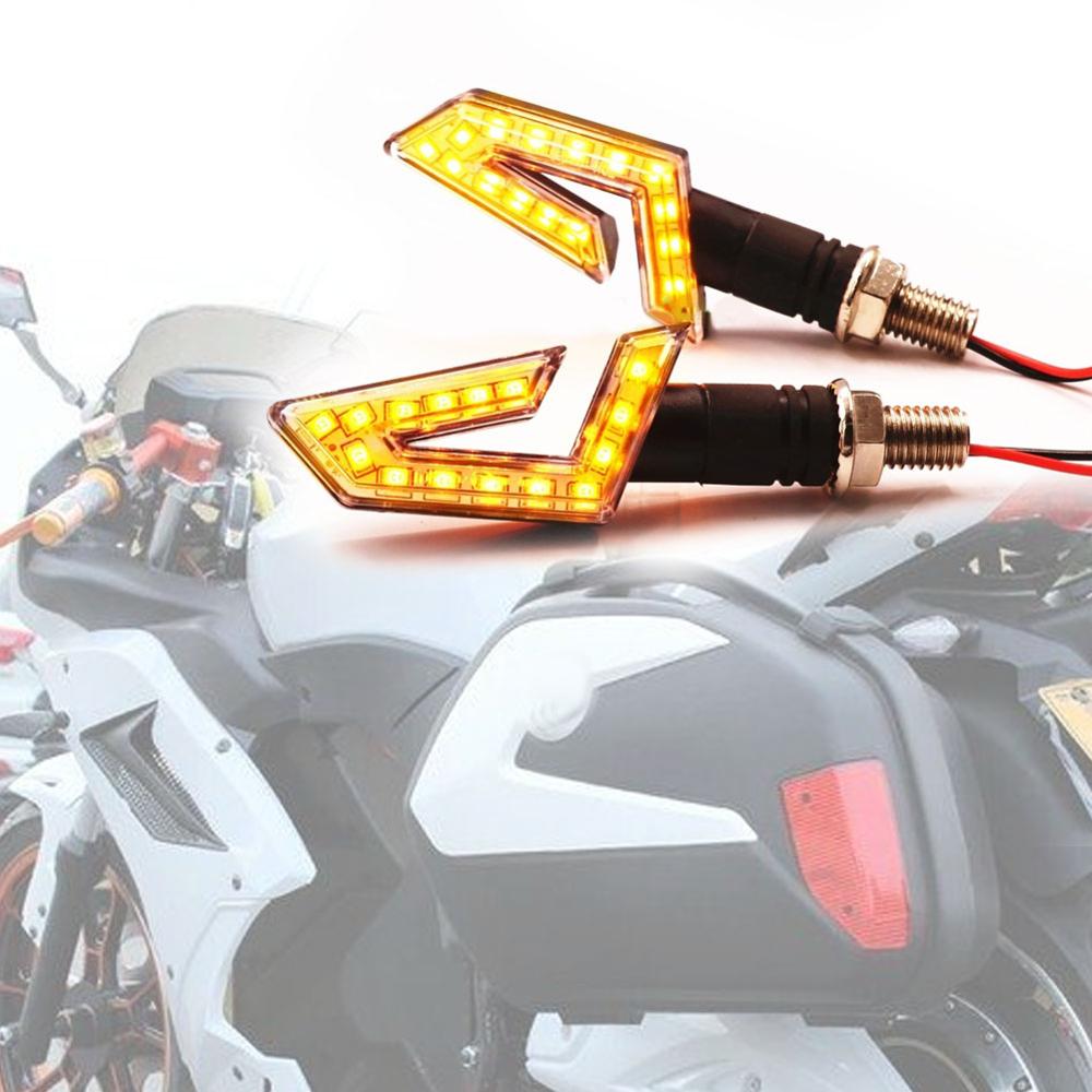 Universal 2pcs 1pair 15LED Motorcycle Indicator Signal Light Turn Highlighting Modification Yellow Light Triangle Lamp