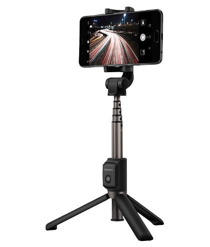 Huawei AF15 Bluetooth Selfie Stick Tripod 2 in 1 Portable Wireless Control Anti-slip 360 Degree Rotation Adjustable Stand: Black
