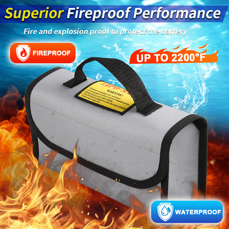 Multi-function Lithium Battery Explosion-proof Bag 1000 MAh Safety Charging Flame-retardant Storage Bag Zipper Fireproof Bag