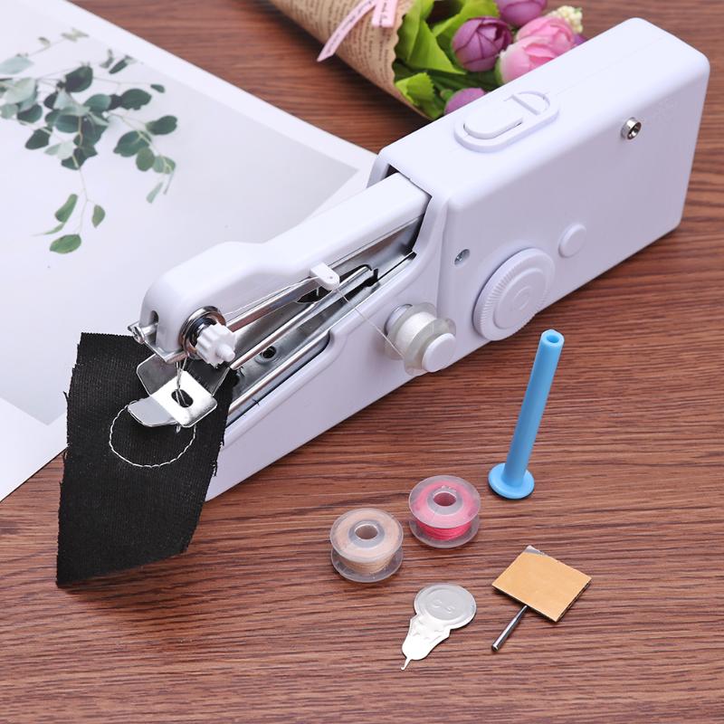 Mini Portable Electric Handheld Sewing Machine Stitch Sew Needlework Cordless Clothes Fabrics Electric Sewing Machine Stitch Set