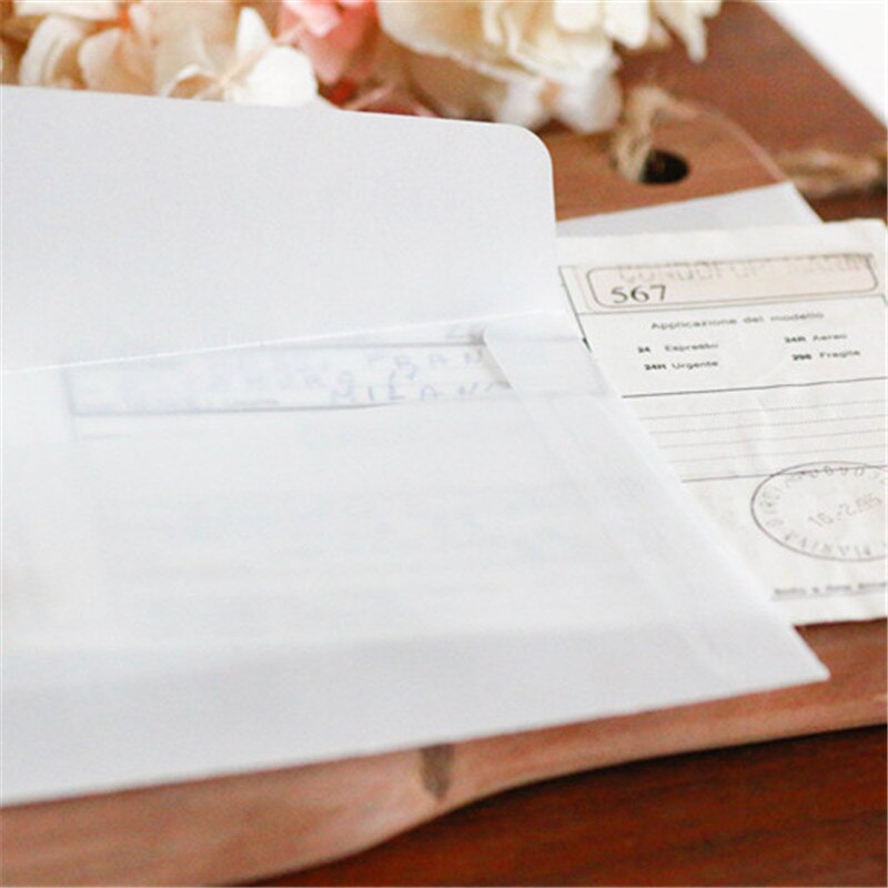5pcs/lot Blank Translucent Sulfuric Acid Paper Envelope Bag White Envelope DIY Bag Postcard Photo Storage