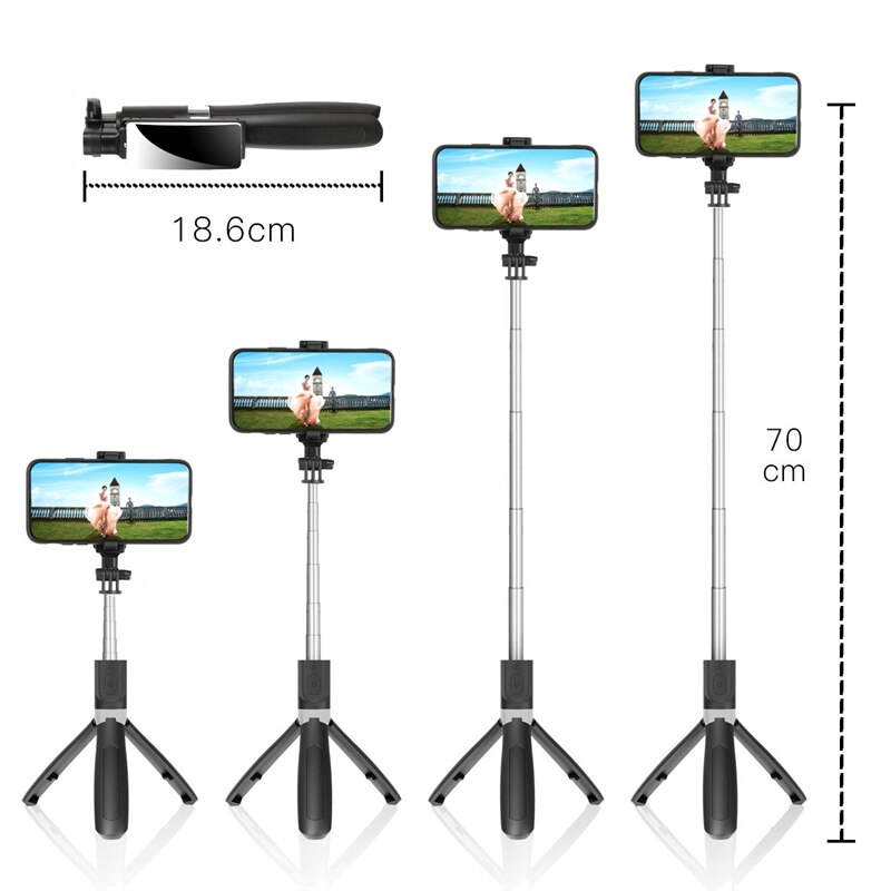 Selfie Stick Tripod Extendable Selfie Stick with Detachable Wireless Remote Control and Stable Tripod Stand